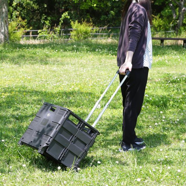 フォールディングキャリーカート L 蓋付き 3セット 送料無料-24