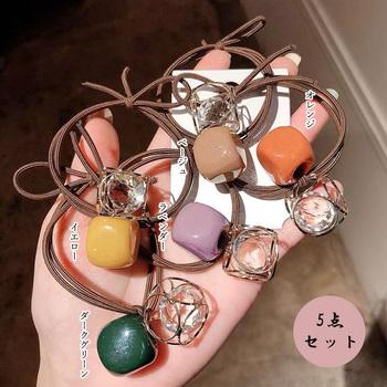 おしゃれ ヘアゴム 5本ゴム 送料無料 即日発送-1