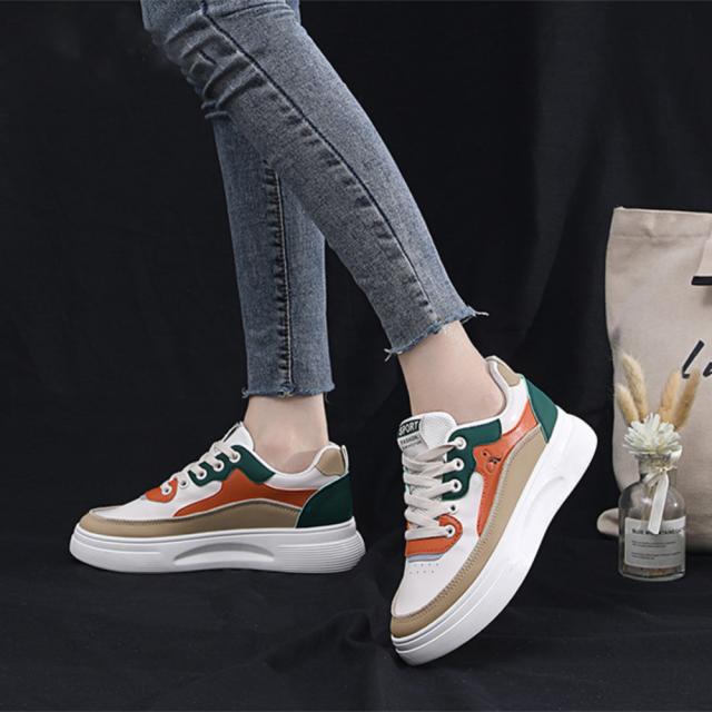 スニーカー ローカット 配色スニーカーレディース美脚 送料無料 即日発送-4