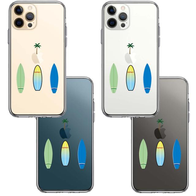 iPhone12Pro ケース クリア サーフボード スマホケース 側面ソフト 背面ハード ハイブリッド 送料無料-1