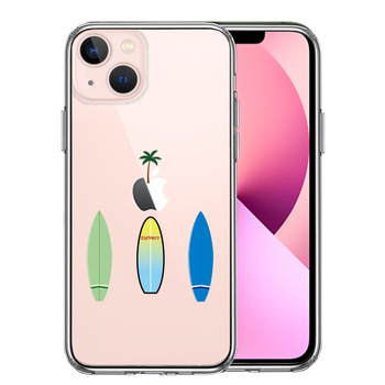 iPhone13mini ケース クリア サーフボード スマホケース 側面ソフト 背面ハード ハイブリッド 送料無料-0