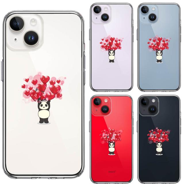 iPhone14 ケース クリア パンダ ハート いっぱい 重量挙げ 並感 2 スマホケース 側面ソフト 背面ハード ハイブリッド 送料無料-1