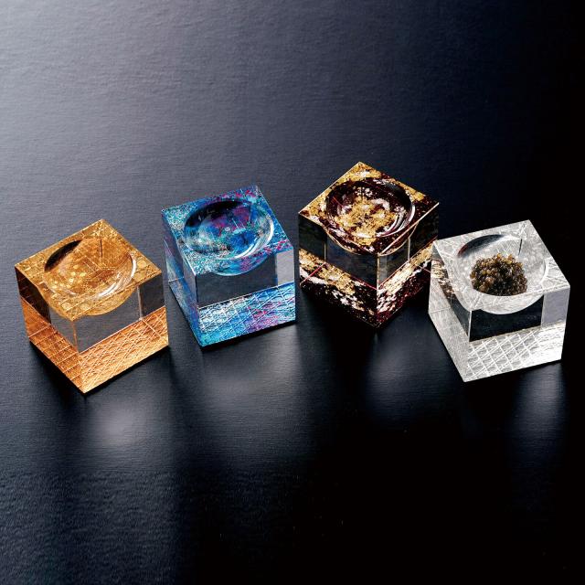 和食器 クリスタルキューブ 硝子強化塗装 ラウンドホール 送料無料-9