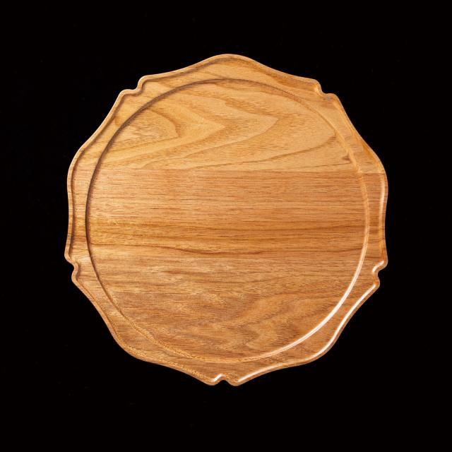 和食器 国産くるみ彫刻多目的トレイ 丸形 オーバル型 送料無料-2