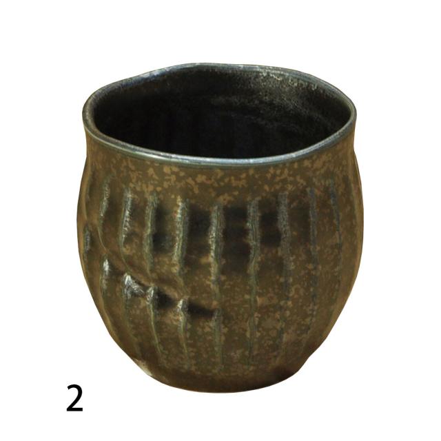 削ぎ目 湯のみ ゆず白 シルバー ゆず赤 2セット 送料無料-1