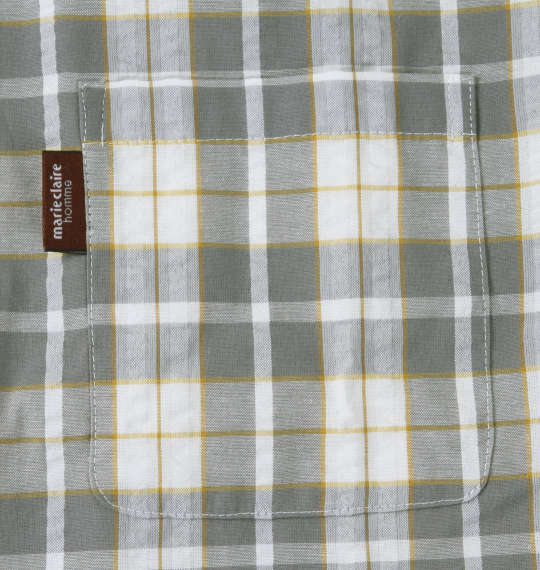 大きいサイズ marie claire homme DRYサッカーチェック半袖七分丈パンツパジャマ 3L 4L 5L 6L 8L ラッピング可 送料無料 即日発送-2