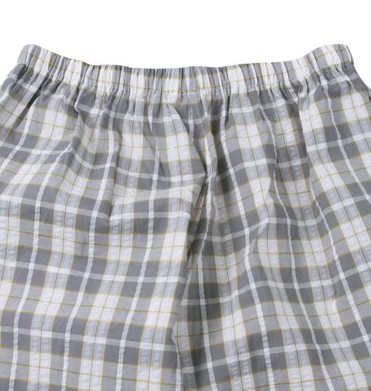 大きいサイズ marie claire homme DRYサッカーチェック半袖七分丈パンツパジャマ 3L 4L 5L 6L 8L ラッピング可 送料無料 即日発送-3