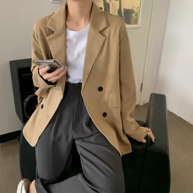 ダブルテーラードジャケットレディース春夏 送料無料 即日発送-8