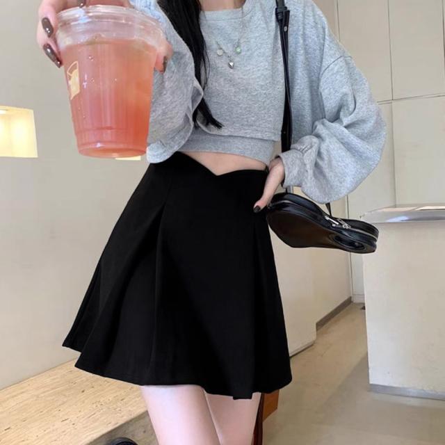 ハイウエスト Aライン ミニスカート 送料無料 即日発送-1