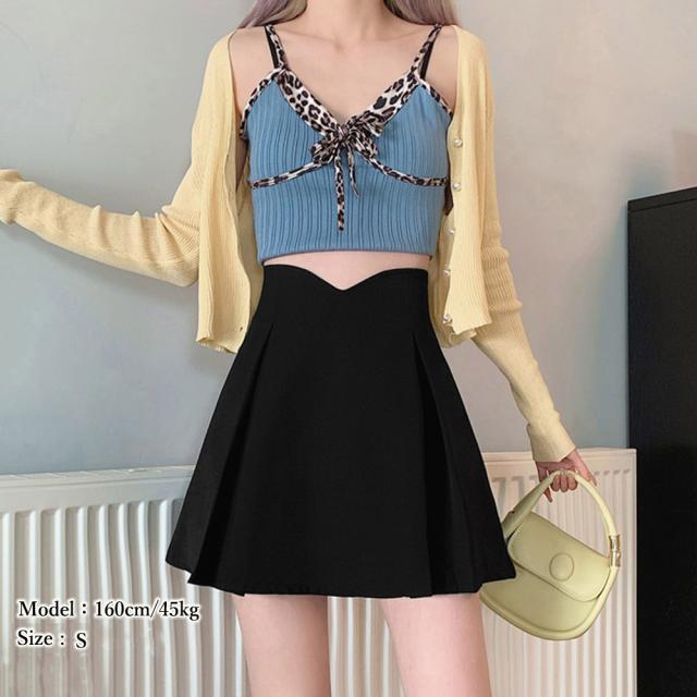 ハイウエスト Aライン ミニスカート 送料無料 即日発送-4