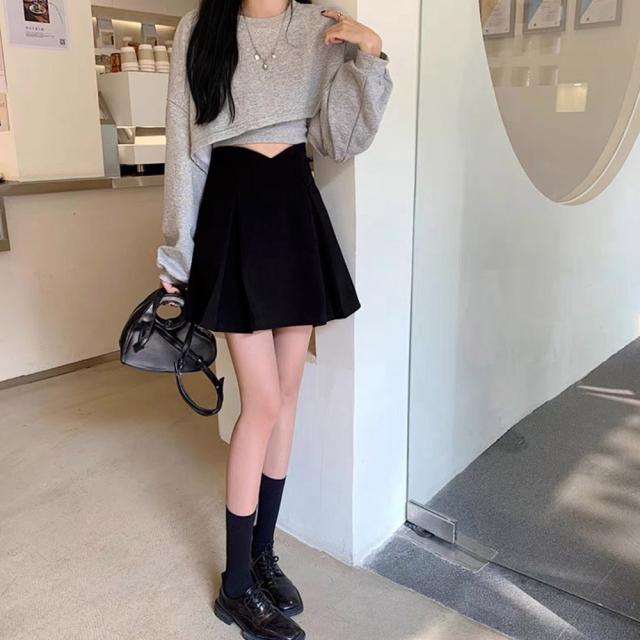 ハイウエスト Aライン ミニスカート 送料無料 即日発送-5