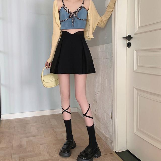 ハイウエスト Aライン ミニスカート 送料無料 即日発送-8