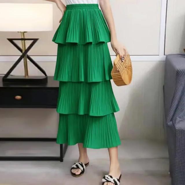 ティアードスカート プリーツ 春夏 送料無料 即日発送-9