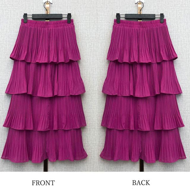 ティアードスカート プリーツ 春夏 送料無料 即日発送-2