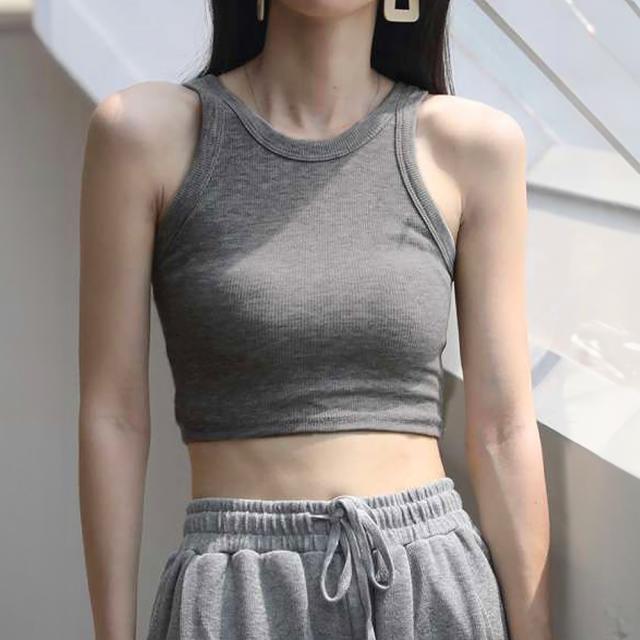 タンクトップ ロング丈 ショート丈 無地 送料無料 即日発送-3