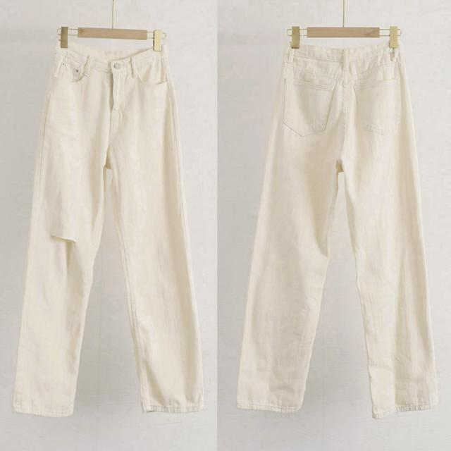 デニムストレートパンツ ダメージジーンス 送料無料 即日発送-2