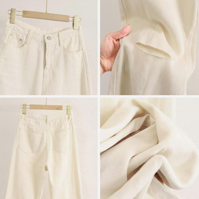 デニムストレートパンツ ダメージジーンス 送料無料 即日発送-3