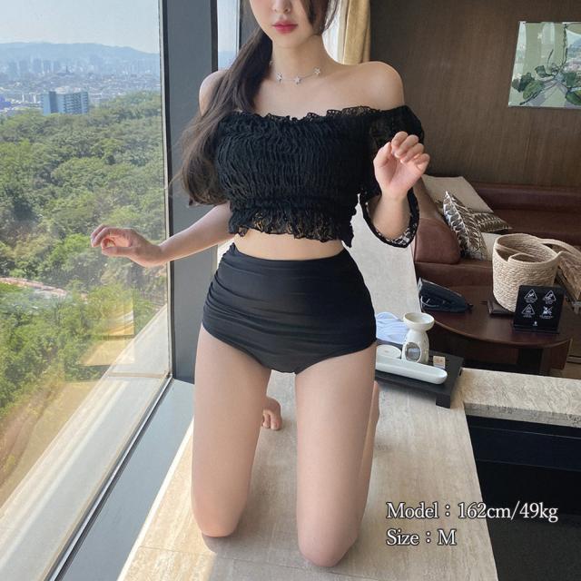 オフショルダー ビキニ水着2点セット夏海 送料無料 即日発送-4