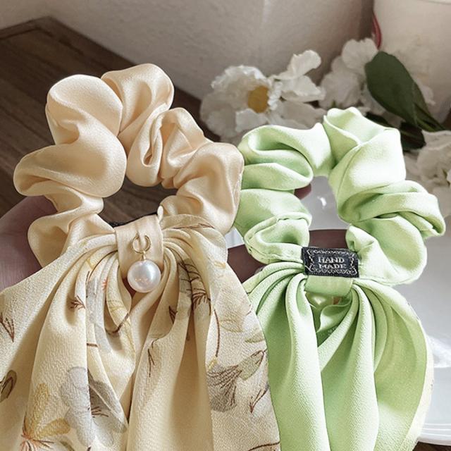 花柄 スカーフシュシュ春夏リボンヘアゴム 送料無料 即日発送-3