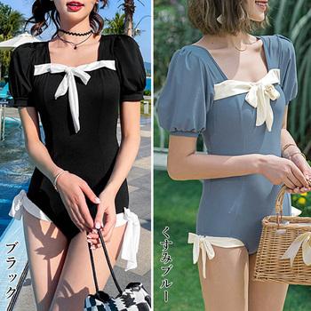 水着2点バックオープンワンピ水着 送料無料 即日発送-1