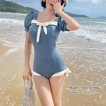 水着2点バックオープンワンピ水着 送料無料 即日発送-7