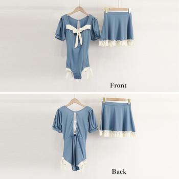 水着2点バックオープンワンピ水着 送料無料 即日発送-8