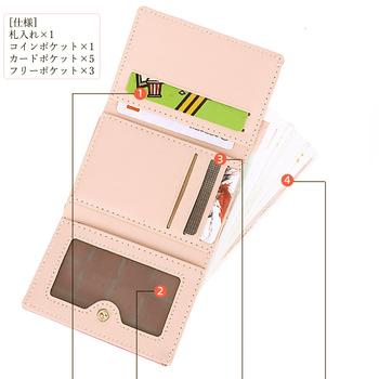二つ折り財布 がま口三つ折り財布 ミニウォレット 送料無料 即日発送-3