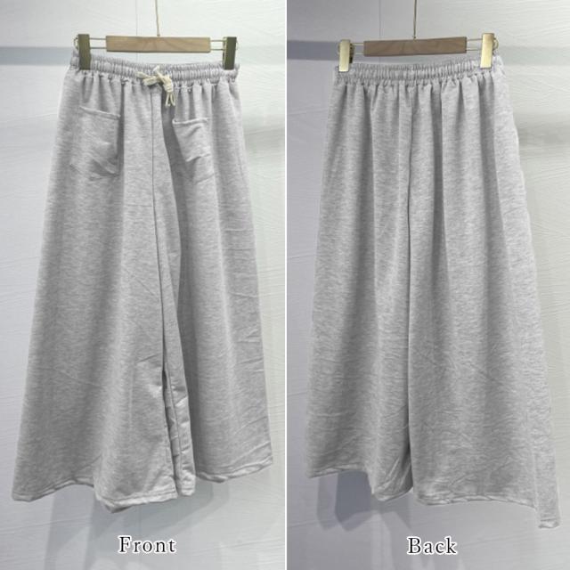 スウェットワイドパンツ ウエストゴム 送料無料 即日発送-2