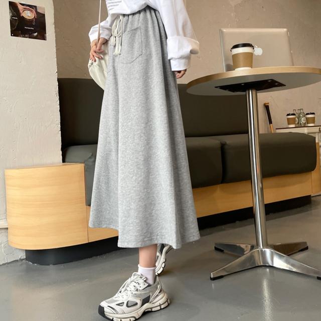 スウェットワイドパンツ ウエストゴム 送料無料 即日発送-5