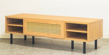 テレビ台 120ローボード マルシェ　ナチュラルなラタン風素材が特徴 送料無料-2