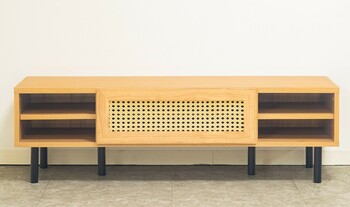 テレビ台 120ローボード マルシェ　ナチュラルなラタン風素材が特徴 送料無料-3