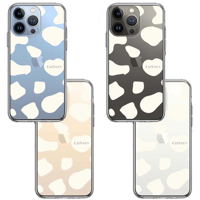 iPhone13Pro ケース クリア アニマル柄 カウ 牛 ホワイト スマホケース 側面ソフト 背面ハード ハイブリッド 送料無料-1