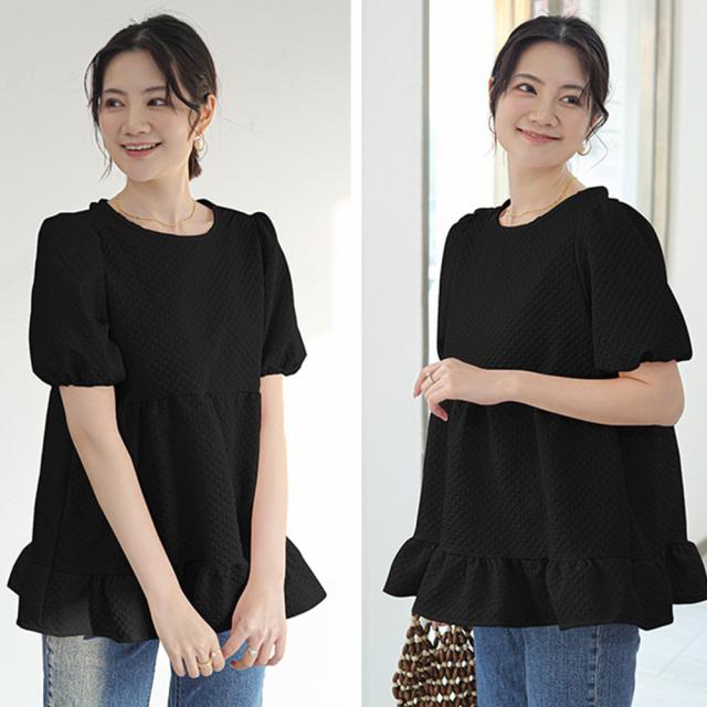フレアトップスボリュームス袖 ブラウス夏 送料無料 即日発送-7