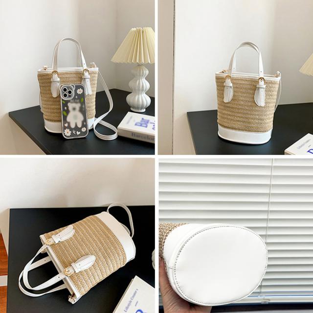 ストローショルダーバッグ かごバッグ 夏 送料無料 即日発送-2