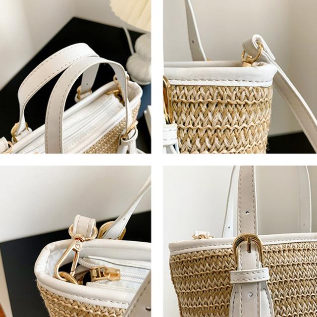 ストローショルダーバッグ かごバッグ 夏 送料無料 即日発送-3