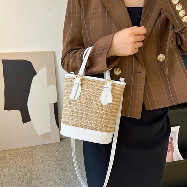 ストローショルダーバッグ かごバッグ 夏 送料無料 即日発送-4