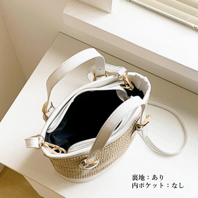 ストローショルダーバッグ かごバッグ 夏 送料無料 即日発送-8