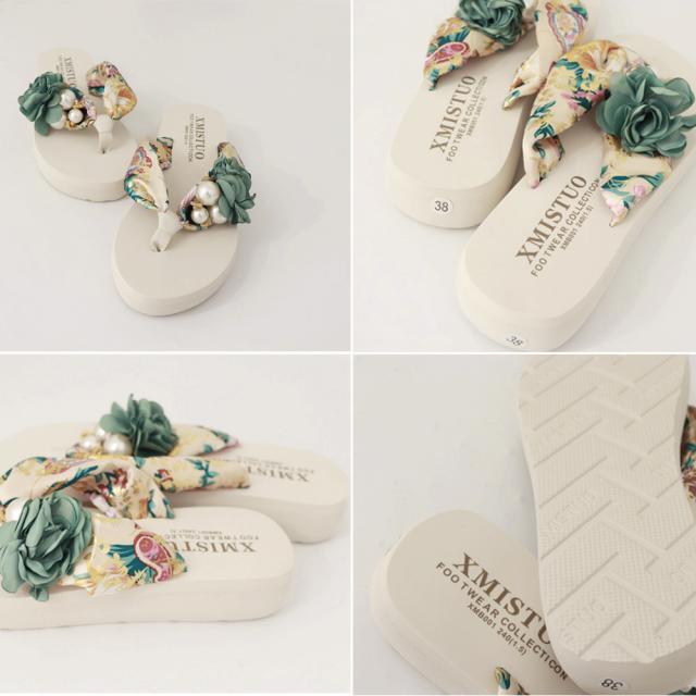 ビーチサンダル 造花飾り トングサンダル 送料無料 即日発送-2