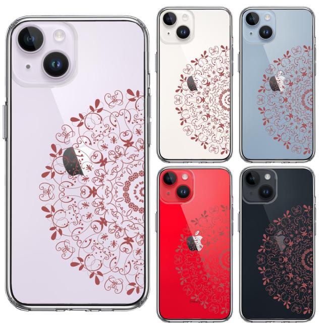 iPhone14Plus ケース クリア 曼荼羅 模様 2 スマホケース 側面ソフト 背面ハード ハイブリッド  送料無料-1