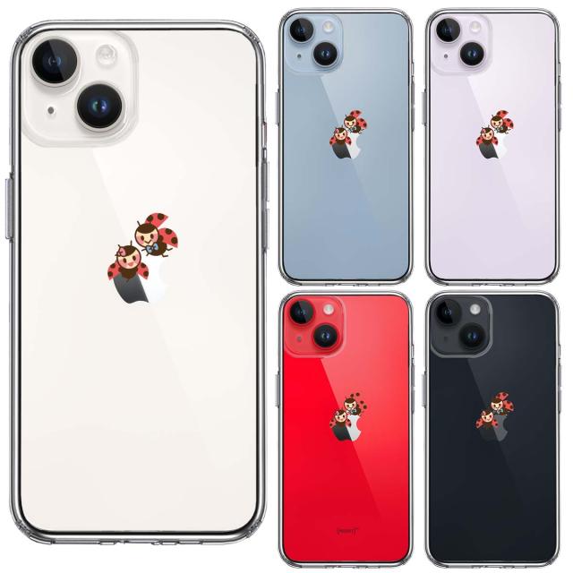 iPhone14Plus ケース クリア てんとう虫 カップル スマホケース 側面ソフト 背面ハード ハイブリッド  送料無料-1