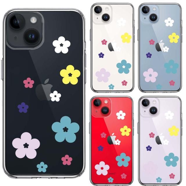 iPhone14Plus ケース クリア CuVery花柄 フローラル スマホケース 側面ソフト 背面ハード ハイブリッド  送料無料-1