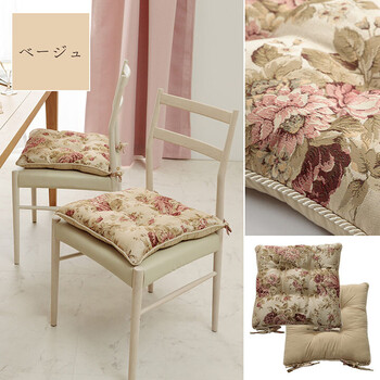 クッション 約43×43cm 日本製 洗える 椅子用 シート エレガント 約43×43cm オリビア シート 送料無料-5