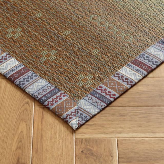 ラグ い草ラグ カーペット夏用 約120×180cm 自然素材 節電 ギャベル柄 シンプル おしゃれ 湿度調節 消臭効果 NSリンク 送料無料-9