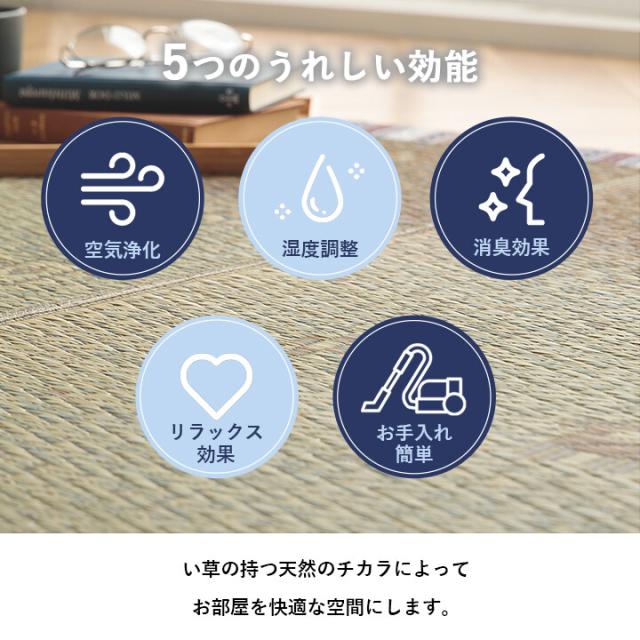 ラグ い草ラグ カーペット夏用 約120×180cm 自然素材 節電 ギャベル柄 シンプル おしゃれ 湿度調節 消臭効果 NSリンク 送料無料-4