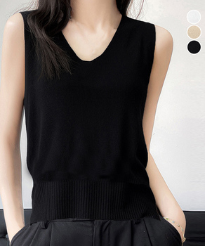 ニットタンクトップ Vネックサマーニット SK19170633-7205 送料無料 即日発送-0