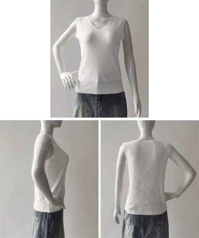 ニットタンクトップ Vネックサマーニット SK19170633-7205 送料無料 即日発送-3