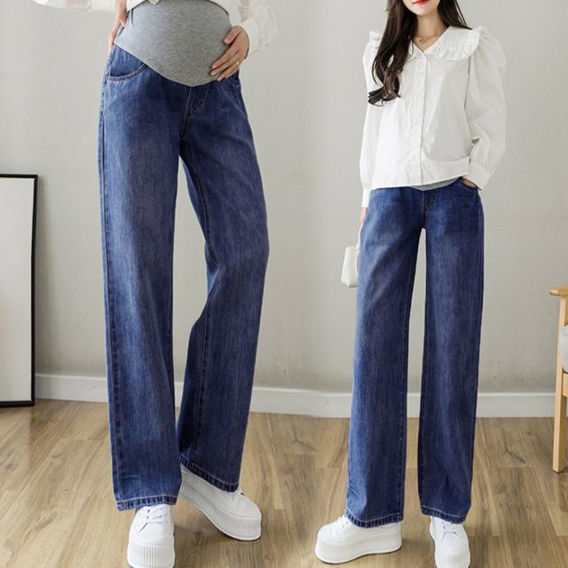 マタニティズボン デニムセミワイドパンツ 送料無料 即日発送-4