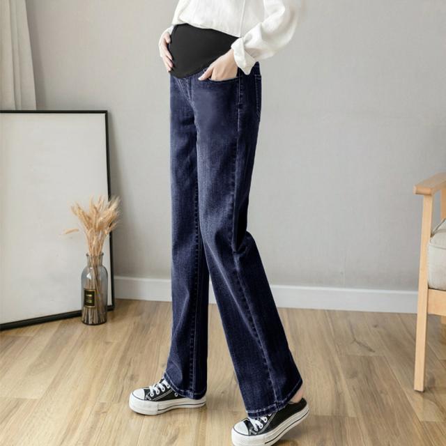 マタニティズボン デニムセミワイドパンツ 送料無料 即日発送-6