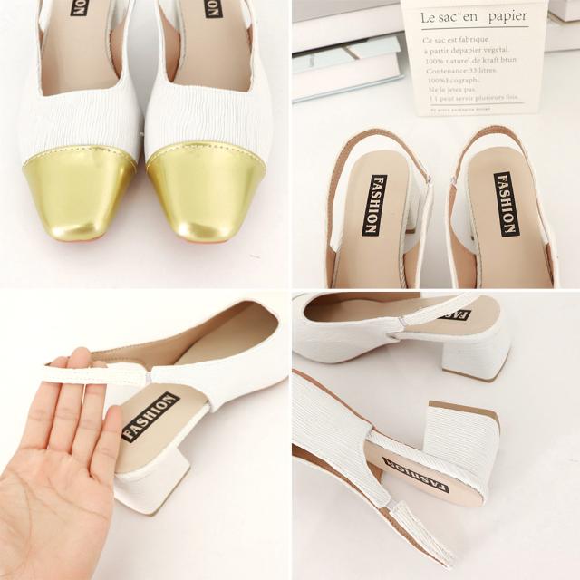 バックストラップ パンプス スクエアトゥ 送料無料 即日発送-3