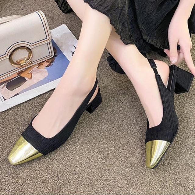 バックストラップ パンプス スクエアトゥ 送料無料 即日発送-4